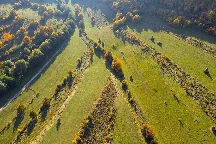 Aerial view of commercial land